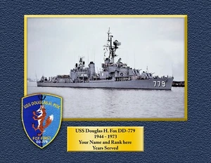  USS DOUGLAS H. FOX DD779 stampa personalizzata personalizzata di navi US Navy regalo  - Foto 1 di 12