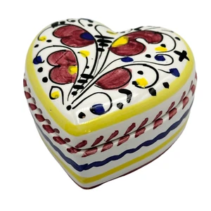 Deruta (PG) Schmuckschatulle Handarbeit handbemalt Herzform Made in Italy - Bild 1 von 12