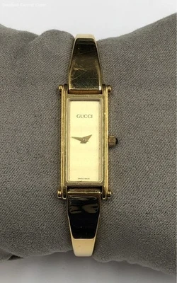 Authentic Gucci Gold Plated Bracelet Watch - Functionality Not Tested - Image 1 of 4