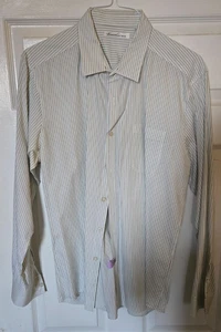 Kenneth Cole Men's Extra Large XL Long Sleeve Striped. White with Green accents - Picture 1 of 3