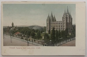 Antique Temple Square Salt Lake City Utah Postcard Undivided Back Mormon - Picture 1 of 2