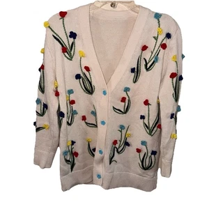 Cárdigan Alice + Olivia Bradford Floral Bordado Crochet Mediano - Imagen 1 de 10