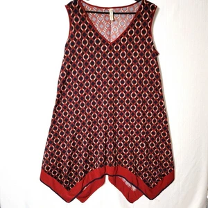 PerSeption Women Womens Dress Sz 1X Handkerchief Style Navy Red White Vacation - Picture 1 of 10