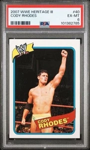 Tarjeta True Rookie 2007 Topps Heritage III WWE - Cody Rhodes #40 (RC) PSA 6 EX-MT - Imagen 1 de 2