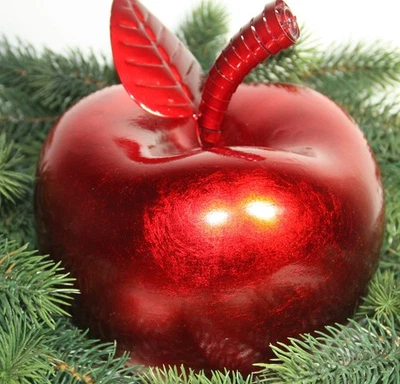 Weihnachtsschmuck Weihnachten Dekoration rot metallic Apfel groß 18cm NEU - Bild 1 von 4