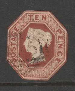 1848 QV 10d MARRÓN "REPUJADO" EN MUY BUEN ESTADO/F/USADO. - Imagen 1 de 2