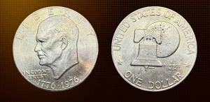 1976 Bi-centennial IKE Dollar Type 2 Average circulated condition. Versand schnell - Bild 1 von 5