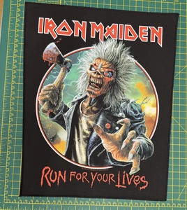 IRON MAIDEN RUN FOR YOUR LIVES LARGE SIZE PRINTED SEW ON BACK PATCH OFFICIAL - Picture 1 of 6