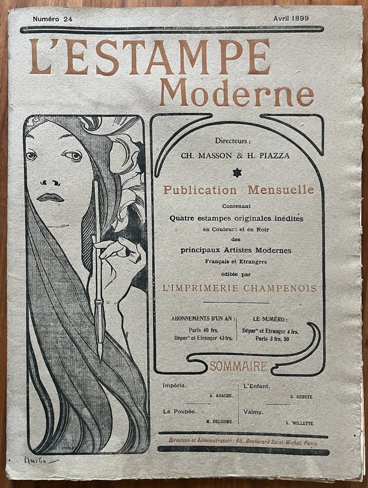 L'estampe Moderne 1899 Mucha chez Masson & Piazza N°24 + 2 planches - Photo 1/4