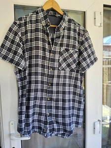 Mens Red Herring Blue check Short Sleeve Shirt Size XL - Picture 1 of 2