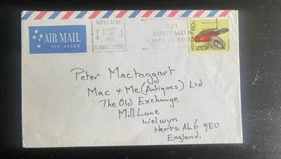 1981 Australia Airmail Cover to UK – 60c King Parrot Stamp + Slogan Cancel - Image 1 of 2