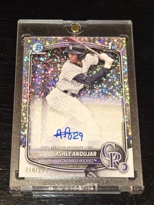 2025 Bowman Chrome Prospects Ashly Andujar SPECKLE AUTO SP 1ST Bowman #218/299! - Foto 1 di 3