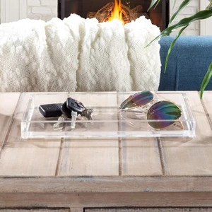 Acrylic Tray Organizer - Clear Minimalist Catchall Holder for Bedside, Bathro... - Picture 1 of 6