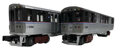 RailKing O Gauge 2-car CTA Gray Stripe Non-powered - Chicago Trainsit Authority - Image 1 of 4
