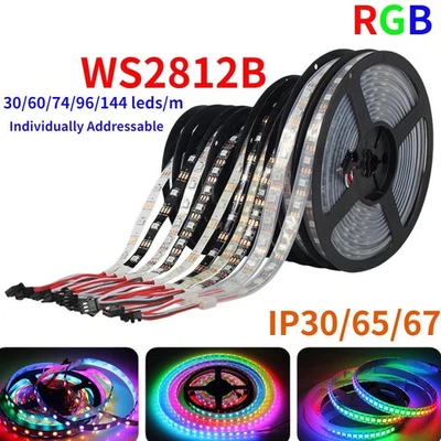 WS2812B LED Streifen Stripe RGB 5050 Band Lichterkette Individuell Adressierbar - Bild 1 von 4
