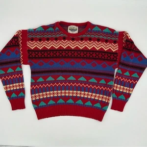 Vintage ๐ Alps Merrimac Valley Fair Isle Sweater 100% Wool โ Size Large - Picture 1 of 9