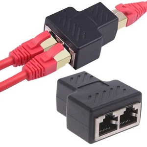 RJ45 Splitter Adapter Connector Ethernet Network Female Socket Tool Extender - Afbeelding 1 van 12