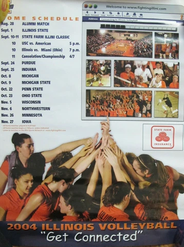 Fighting Illini 2004 University of Illinois Women's Volleyball Schedule poster Cover