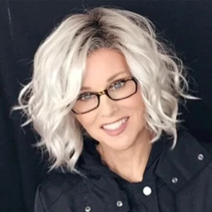 Cute Mommy Wig Short Curly Bob Hair Silver Grey Synthetic Wave Wig for Women - Picture 1 of 15