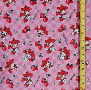 MY MELODY TESSUTO FRAGOLA (MEZZO CORTILE O 1 IARDA) - Foto 1 di 4