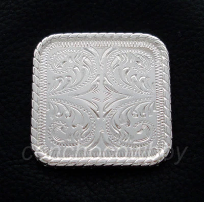 WESTERN SADDLE HEADSTALL HORSE TACK BRIGHT SILVER ROPE EDGE CONCHO screw back - Image 1 of 2