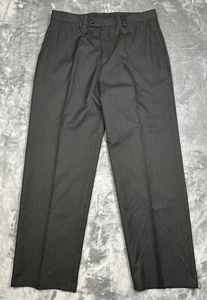 NEW Haggar Pants Mens 34x29 Black Multi-Bead Stripe Suit Separates Custom Fit - Picture 1 of 16