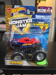 2018 Hot Wheels Spider-Man Monster Jam Truck 1:64 w/re-crushable car - Picture 1 of 1