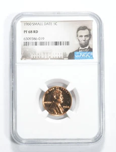 PF68 1960 SMALL DATE Variety Lincoln Memorial Cent NGC PR Proof - Picture 1 of 5