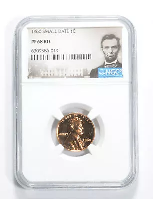 PF68 1960 SMALL DATE Variety Lincoln Memorial Cent NGC PR Proof - Image 1 of 4