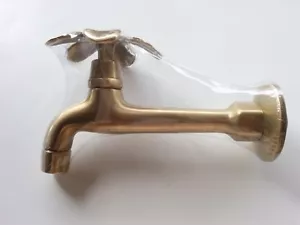 Brass Basin Sink Long Tap Faucet Plumeria Spigot Vintage Water Home Decor Living - Picture 1 of 12