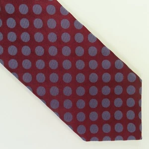 Ermenegildo Zegna Tie Mens Red Blue Polka Dot 3.5" 60" Long Italy - Picture 1 of 6