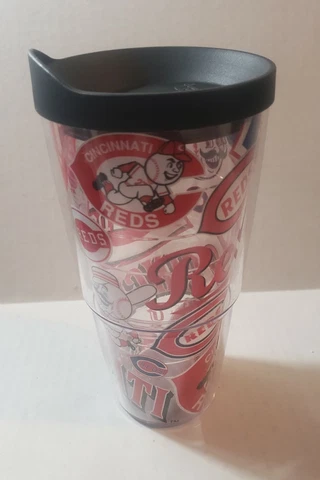 Pre-owned ~ Cincinnati Reds Tervis Travel Tumbler Cup 24 ounce. GUC, PICS Cover
