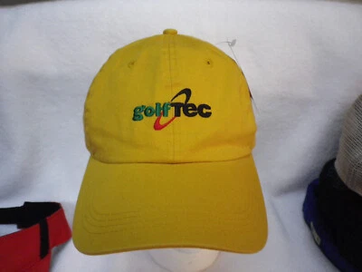 New with tag Yellow Golftec Special edition Classic Cut Golf Hat Strap Back - Image 1 of 4