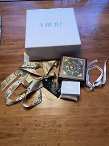 Christian Dior Gift Box With Dior Ribbon Gold Logo and Holiday Gift Box 