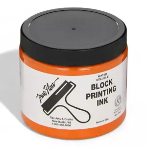 Vibrant Orange True Flow Water Soluble Block Printing Ink - 16oz - Professional - Picture 1 of 3