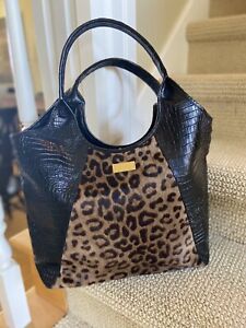 Sunlome Hipster Leopard With Glasses And Suit Pattern Handbags Womens Leather Tote Shoulder Bags 