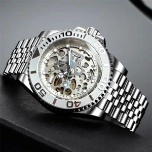 40mm Sterile Luminous Skeleton Dial NH70A Automatic Mens Watch Sapphire Glass - Picture 1 of 10