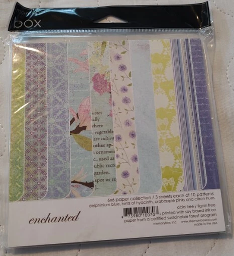 Memory Box "Enchanted" 6x6 Inch Paper Collection 3 sheets Each of 10 Patterns - Image 1 of 1