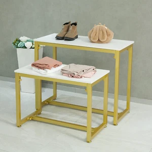 Metal Shoe Handbag Retail Display Racks, Nesting Tables 2 Piece Set, Display Sta - Picture 1 of 9
