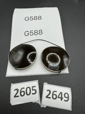 Gafas de sol vintage con clip para aviador bordes de tinte verde bronce marrón 50 mm redondas Foto 1 de 4