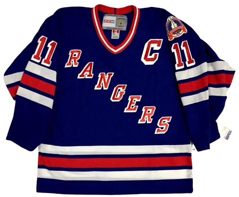 MARK MESSIER NEW YORK RANGERS CCM VINTAGE 1994 STANLEY CUP BLUE JERSEY WITH "C" Cover