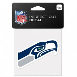 Seattle Seahawks Football 4" x 4" Full Color Logo 4x4 Die Cut Decal - Picture 1 of 1