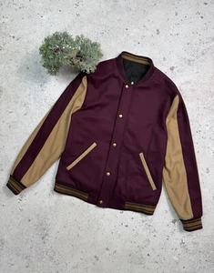 The Kooples Sport Wool Bomber Jacket Hollywood Size M Burgundy Wool - Picture 1 of 24