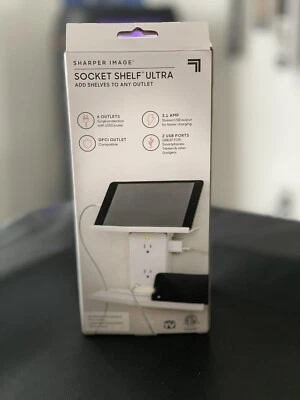 Organizador de estante de enchufe, blanco, teléfono celular, cargador Foto 1 de 3