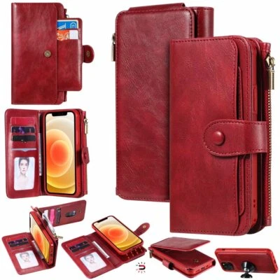 For Galaxy S22 Ultra  Removable Magnetic Leather ID Card Purse Wallet Case - Image 1 of 4