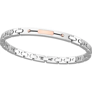 Bracciale uomo Zancan in acciaio inox e dettagli oro rosa 18k. Ref. EHB127 - Foto 1 di 2