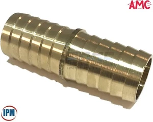 1" Barb x 1" Barb Brass Hose Mender Splicer 07014-16 Anderson Metals 57014-16 - Picture 1 of 4