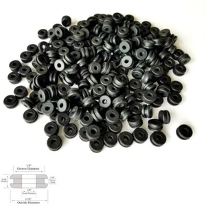 Paquete de 100 bujes de ojal de goma, identificación de 1/8", ranura de 1/16", se adapta a orificio de 1/4" - Imagen 1 de 1