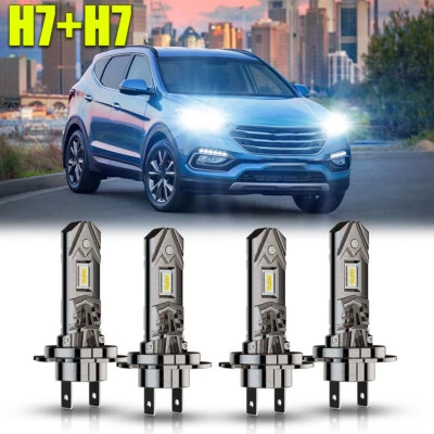 For Hyundai Santa Fe 2007-2016 6000K Front LED Headlight Kit High/Low Beam Bulbs - image 1 of 4