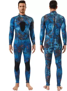 Spearfishing Wetsuit for Mens, 1.5Mm 3Mm Neoprene Camo Full Body Diving Suits fo - Picture 1 of 5